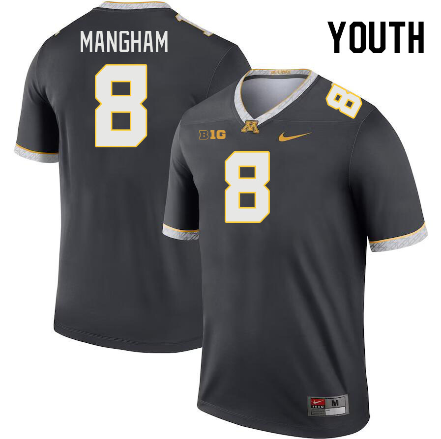 Youth #8 Jaren Mangham Minnesota Golden Gophers College Football Jerseys Stitched-Charcoal